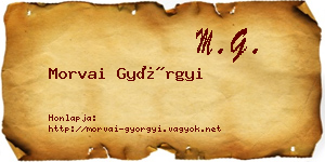 Morvai Györgyi névjegykártya